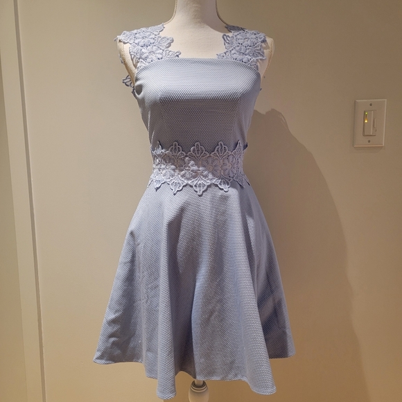 🖤 TED BAKER BABY BLUE LACED SUMMER DRESS - Picture 2 of 13